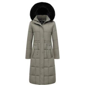 Women's Winter Coat Long Waterproof Parka - Warm Brown